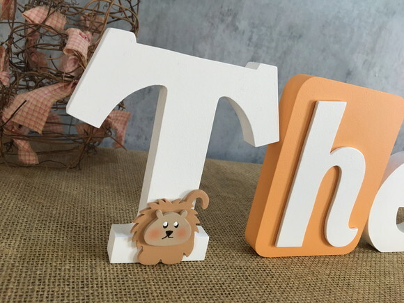 Letras de mdf -nomes Blocos Leão