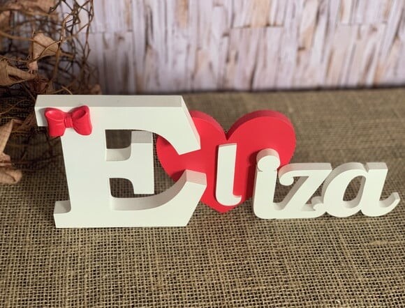 Letras de mdf -nomes Coração