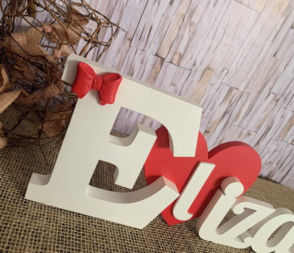 Letras de mdf -nomes Coração
