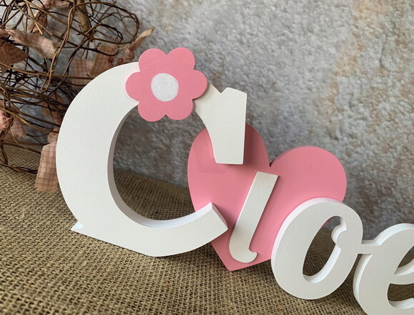 Letras de mdf -nomes Coração