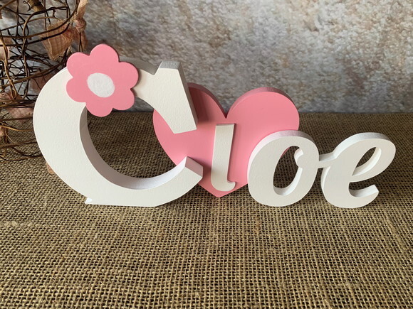 Letras de mdf -nomes Coração