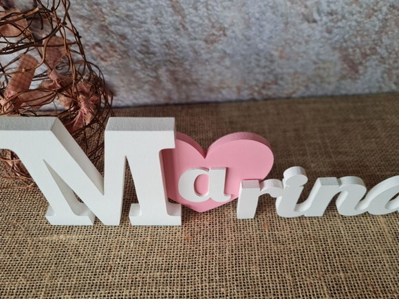Letras de MDF -Nomes Coração