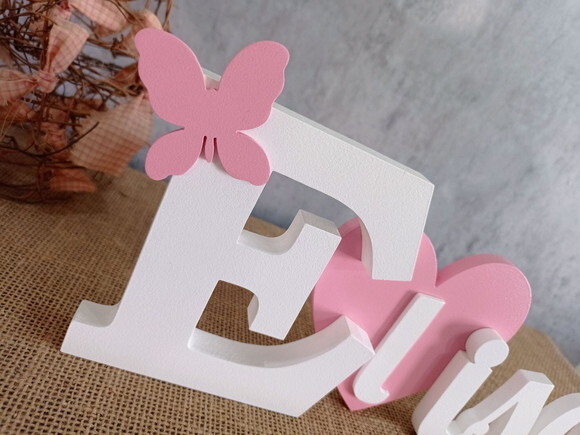 Letras de MDF -Nomes Coração