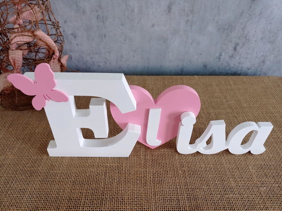 Letras de MDF -Nomes Coração