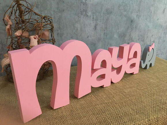 Letras de MDF -Nomes Linha CH + Elefantinha