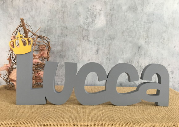 Letras de MDF -Nomes Linha CH com Coroa