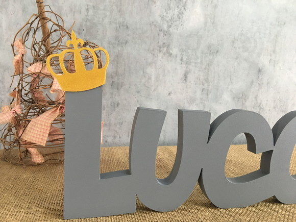 Letras de MDF -Nomes Linha CH com Coroa