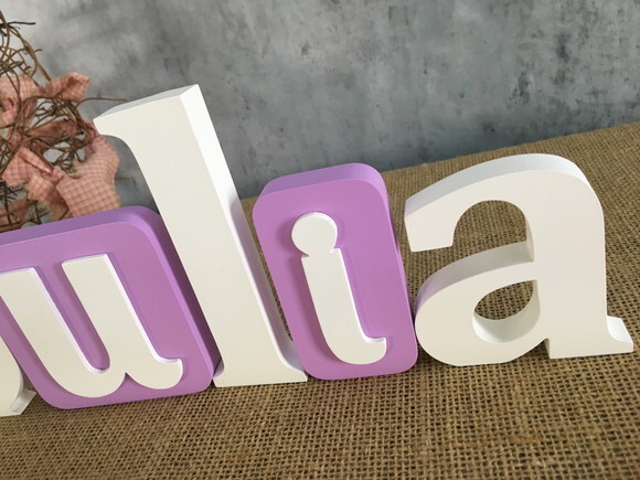Letras de mdf em Bloco com Borboleta