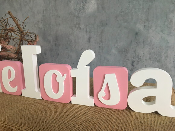 Letras de MDF em Bloco Com Borboleta