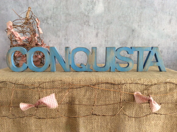 Letras de MDF Rústica - CONQUISTA