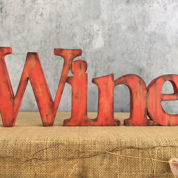 Letras de Parede Rústicas WINE