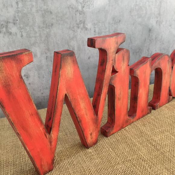 Letras de Parede Rústicas WINE