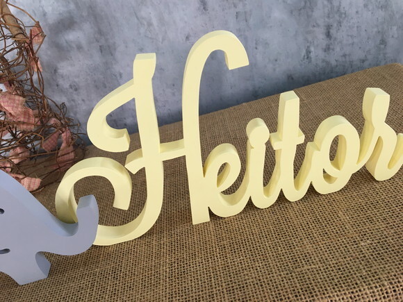 Letras Decorativas - nome em MDF + Elefantinho