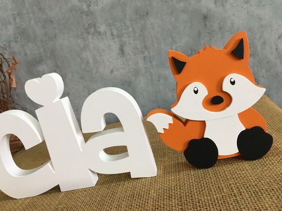 Letras Decorativas - nome em MDF + Raposa