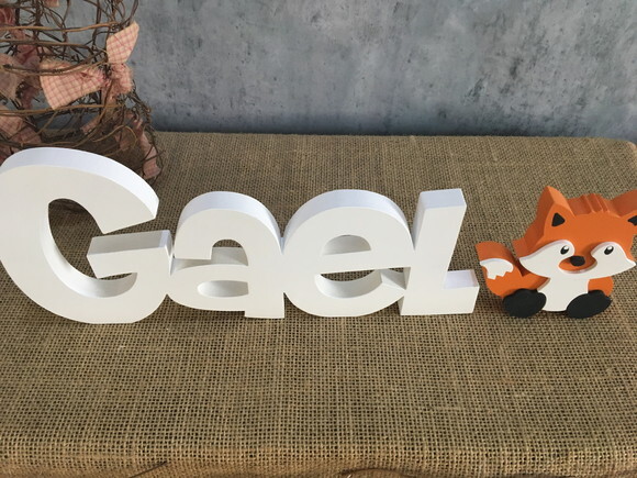 Letras Decorativas - nome em MDF + Raposa