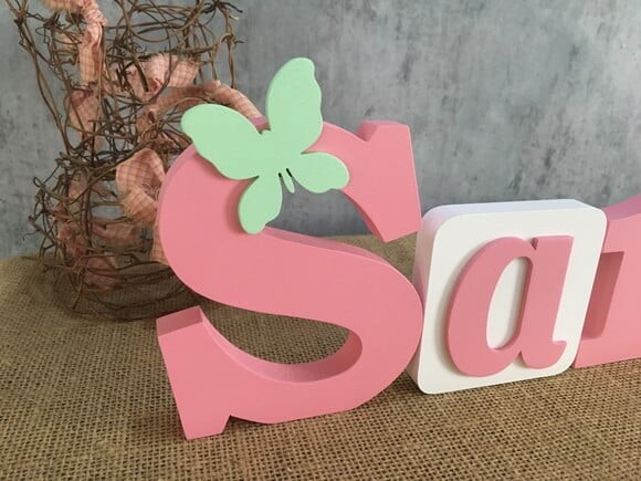Letras Decorativas Blocos Borboleta