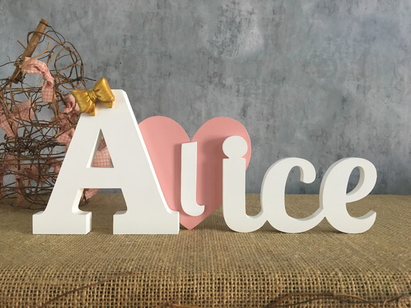Letras Decorativas com Coroa e Coração