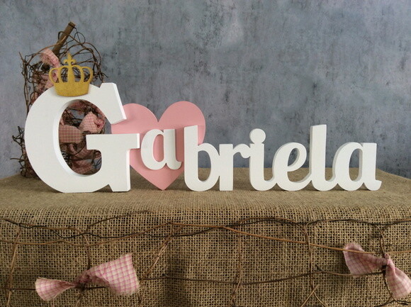 Letras Decorativas com Coroa e Coração