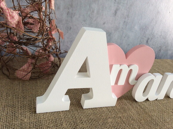 Letras Decorativas com Coroa e Coração