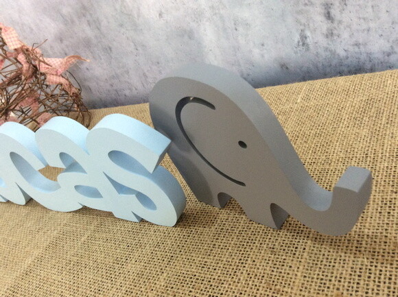 Letras Decorativas De MDF + Elefantinho