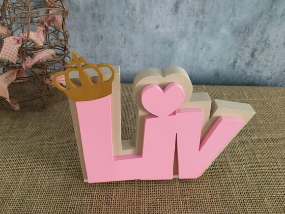 Letras Decorativas De MDF SOBREPOSIÇÃO E COROA