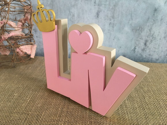 Letras Decorativas De MDF SOBREPOSIÇÃO E COROA