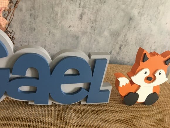 Letras Decorativas De MDF SOBREPOSIÇÃO E RAPOSA
