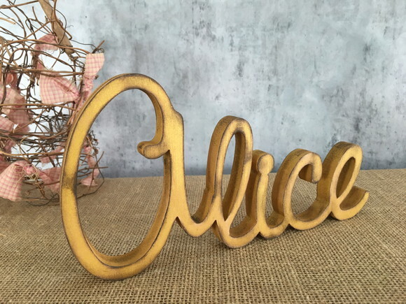 Letras Decorativas em MDF - Linha Cursiva - Rústica