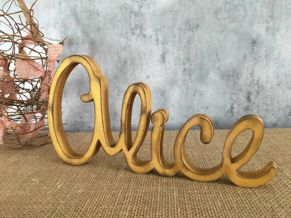 Letras Decorativas em MDF - Linha Cursiva - Rústica