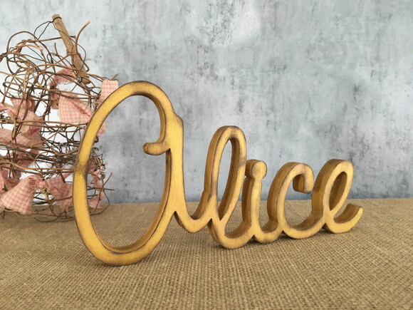Letras Decorativas em MDF - Linha Cursiva - Rústica