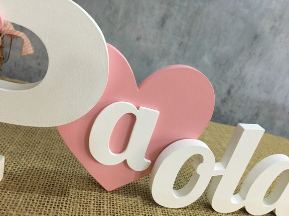 Letras Decorativas em MDF com CORAÇÃO
