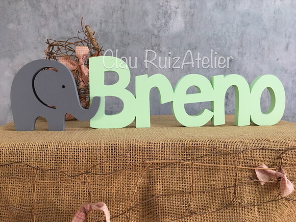 Letras Decorativas em MDF Linha CH com Elefante