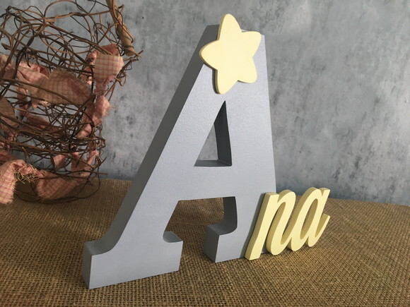 Letras Decorativas em MDF PERSONALIZADO 18cm ESTRELA