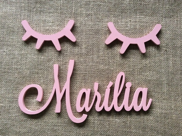 Letras Decorativas Nome De Parede + Sleepy Eyes