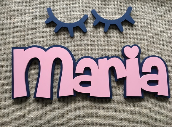 Letras Decorativas Nome De Parede + Sleepy Eyes
