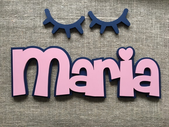 Letras Decorativas Nome De Parede + Sleepy Eyes
