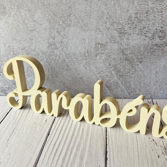 Linha Cursiva -letras Decorativas em mdf Palavras