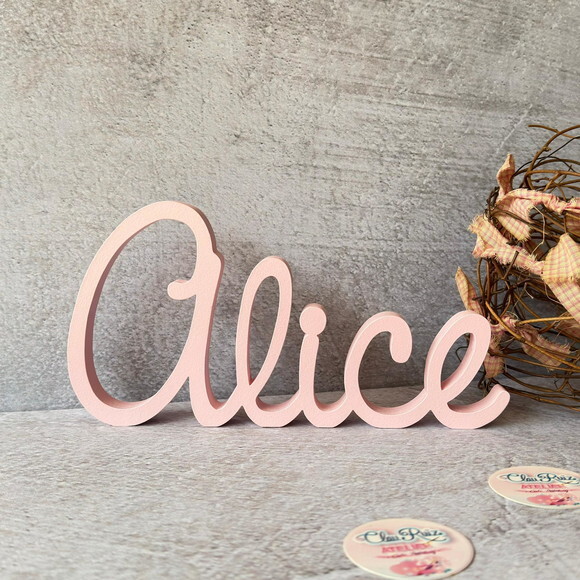 Linha Cursiva -letras Decorativas em mdf Quarto de Bebê