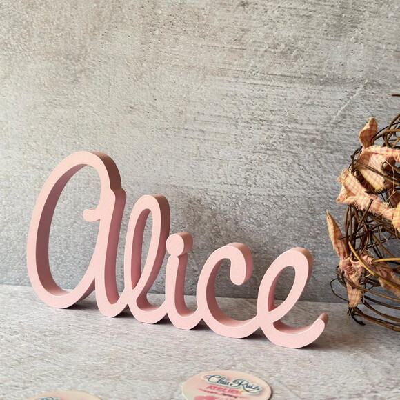 Linha Cursiva -letras Decorativas em mdf Quarto de Bebê