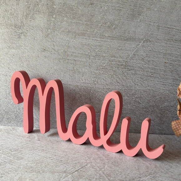 Linha Cursiva -letras Decorativas em mdf Quarto de Bebê