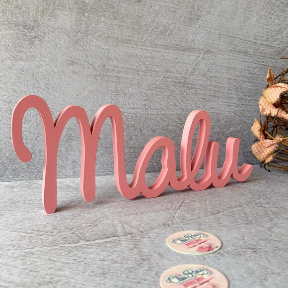 Linha Cursiva -letras Decorativas em mdf Quarto de Bebê
