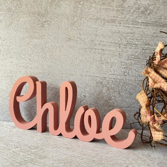 Linha Cursiva -letras Decorativas em mdf Quarto de Bebê