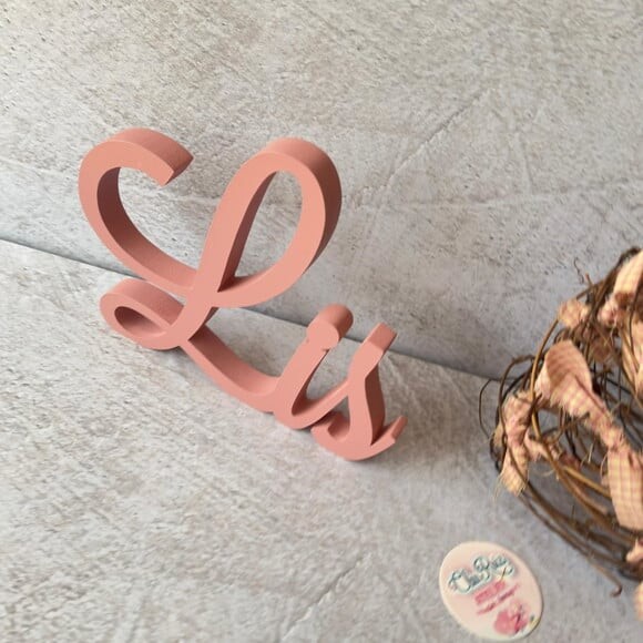 Linha Cursiva -letras Decorativas em mdf Quarto de Bebê