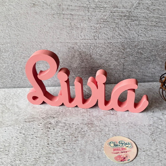 Linha Cursiva -letras Decorativas em mdf Quarto de Bebê
