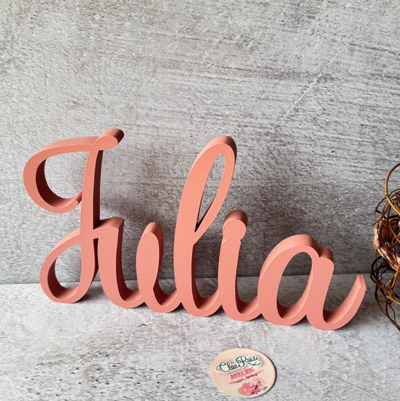 Linha Cursiva -letras Decorativas em mdf Quarto de Bebê