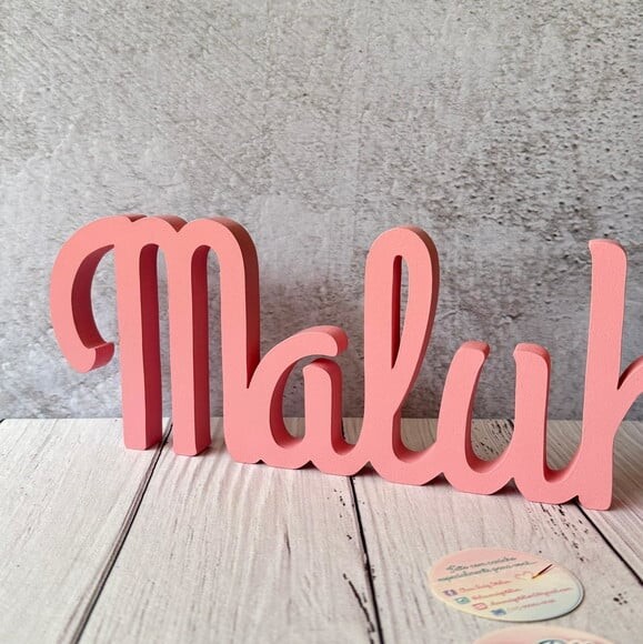 Linha Cursiva -letras Decorativas em mdf Quarto de Bebê