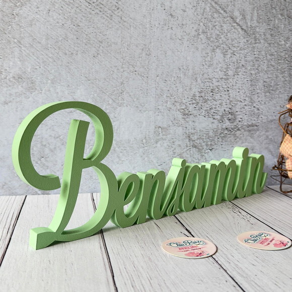 Linha Cursiva -letras Decorativas em mdf Quarto de Bebê