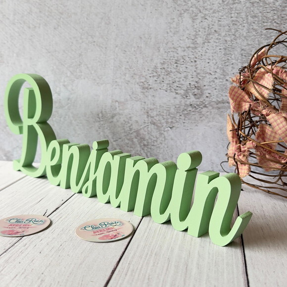 Linha Cursiva -letras Decorativas em mdf Quarto de Bebê