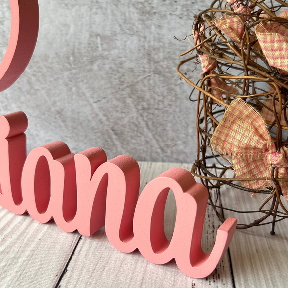 Linha Cursiva -letras Decorativas em mdf Quarto de Bebê
