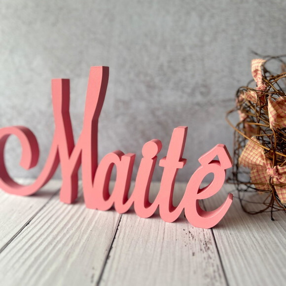 Linha Cursiva -letras Decorativas em mdf Quarto de Bebê